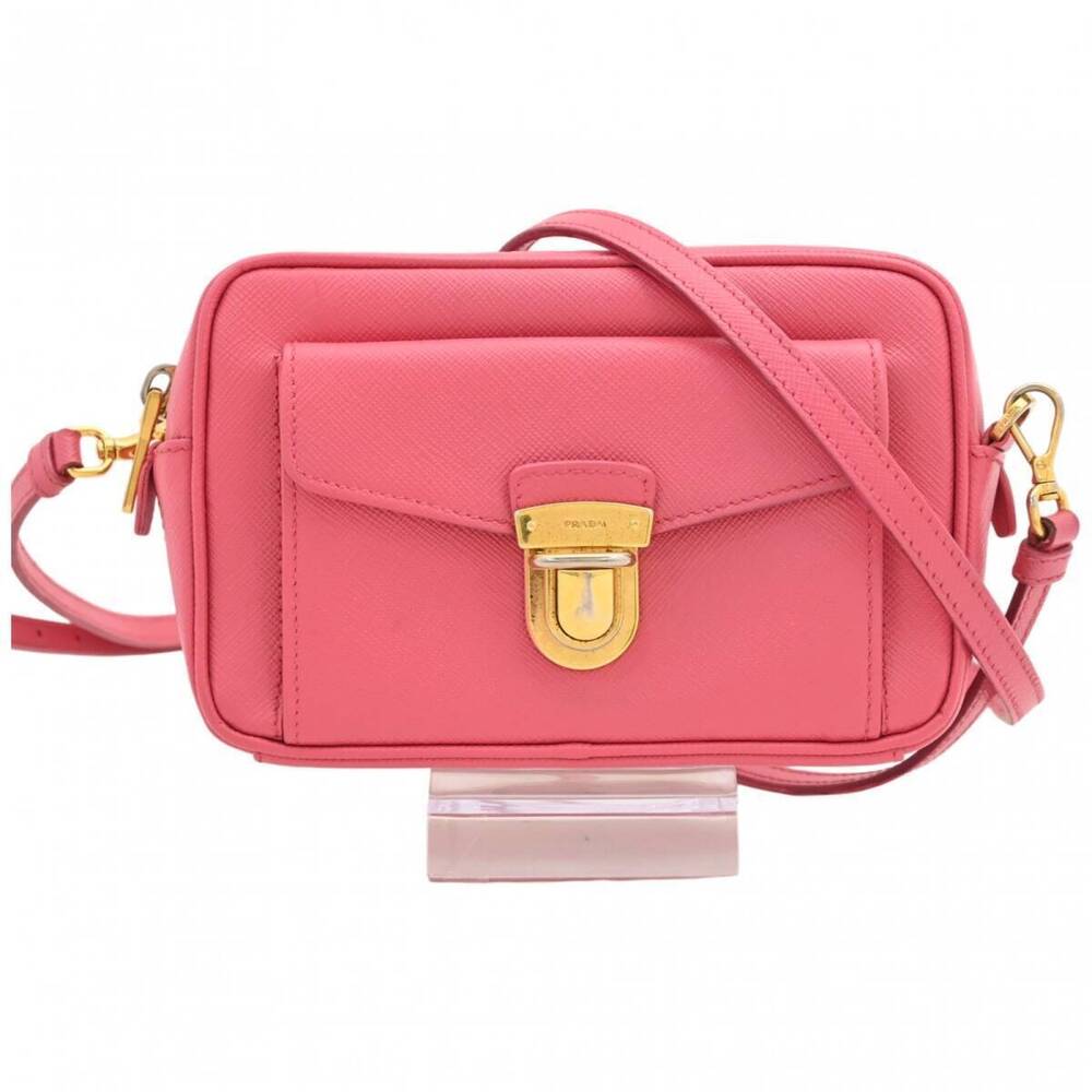 Prada Saffiano Leather Camera Bag Shoulder Pink